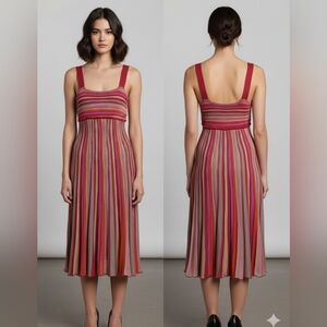MISSONI STRIPPED SQUARE NECK MIDI DRESS WOMEN'S 4